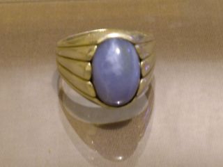 Rare 10ct Ellensburg Blue Agate Death Proof Silver Ring Size 12