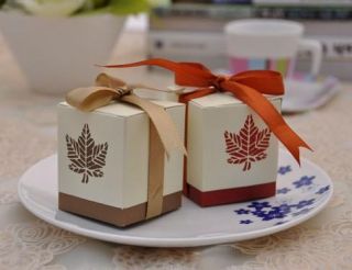  Maple Leaf Fall Elegant Autum Wedding Sweet Party Favor Boxes