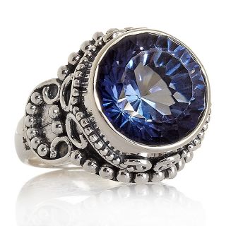 Bali Designs by Robert Manse Round Blue Quartz Sterling Silver Ring at