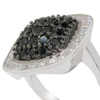 Absolute Black Pavé Clear Baguette Frame Ring   2.56ct at