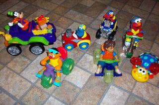 Lot of Sesame Street Cars Elmo Ernie Diego Goofy TV Character Vehicles