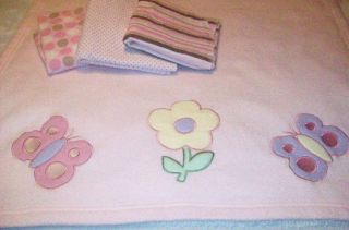 Pink Large Size Blanket Especially for Baby + 3 Pink Print Receiving