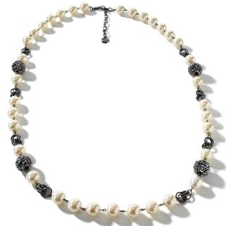 148 399 r j graziano posh party simulated pearl station 37 necklace