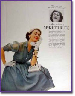 1952 McKettrick Nylon Orlon Dress Lady with A Phone Ad