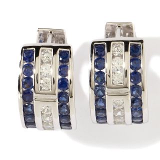 Victoria Wieck 1.89ct Absolute™ and Created Sapphire Hoop Earrings