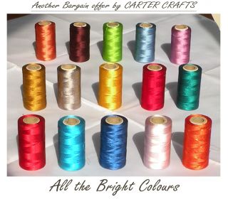 15 Bright Colours Machine Embroidery Thread Spools
