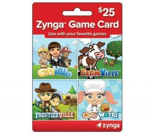 Zynga Game Card for Farmville Castleville Zynga Poker More $25 or $50