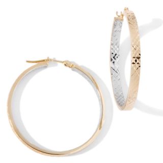 146 855 14k two tone gold diamond cut hoop earrings rating 1 $ 189 90