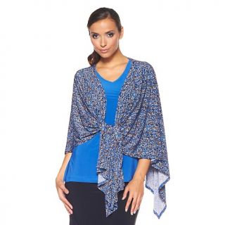 154 414 csc studio printed poncho and v neck tunic 2 piece set note