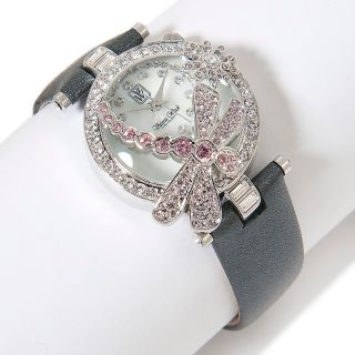 155 937 absolute victoria wieck pave crystal dragonfly leather strap