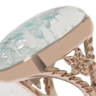 CL by Design Intaglio Quartz Water Lily Bronze Ring