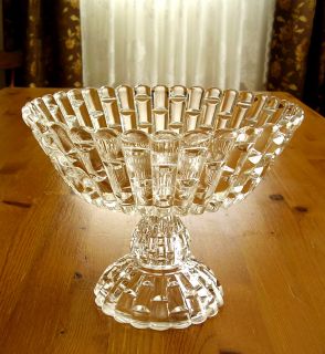Cut Log Open Compote Antique EAPG Glass C 1880s Bryce Higbee Cats