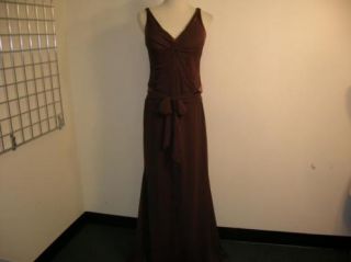 Vera Wang Long Brown Evening Gown Dress 4 6 Beautiful