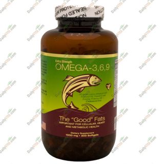 Fresh Omega 3 6 9 Fish Oil DHA EPA Organic Flaxseed Oil 300 Softgels
