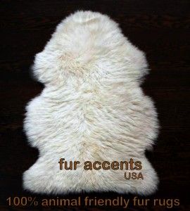 Fluffy Sheepskin Accent Rug Faux Fur Mink Rabbit Bear Christmas