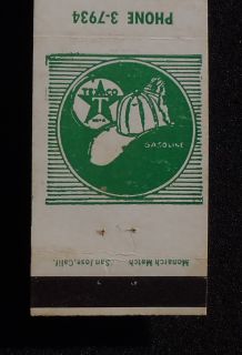 1950s Matchbook Zeke & Everetts Texaco Gas 10th & G Sts. Green Stamps