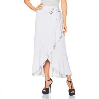 American Glamour Badgley Mischka Reversible Wrap Maxi Skirt