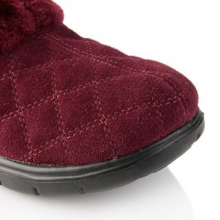 Tony Little Cheeks® Fit Body Quilted Suede Clog with Faux Fur Trim at