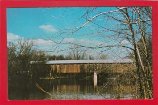 OH318 Fayette County Covered Bridge Pancoast Ohio Postcard