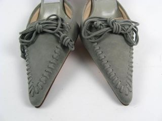 Emma Hopes Shoes Dusty Sage Suede Mules 6 $600