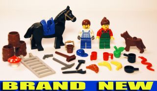 Lot NEW Lego Farmer Minifig Dog Food Horse Mushroom GIRL CITY CASTLE