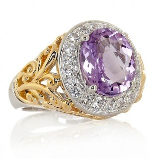 188 203 victoria wieck 2 98ct amethyst and white topaz 2 tone ring