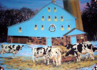 Bonnie Mohr Farmstead Reflections Gorgeous PLATE [Cows Feeding At Dusk