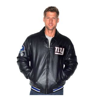 193 076 g iii fashion leather like jacket with chenille logos giants