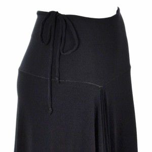 Eva Varro Womens Black Asymmetrical Drawstring Skirt