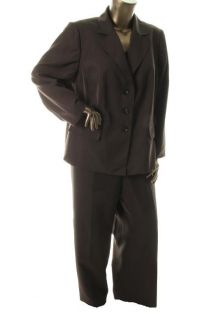 Evan Picone New Elizabeth Green 2 PC Pinstriped Pant Suit Plus 20W 22W