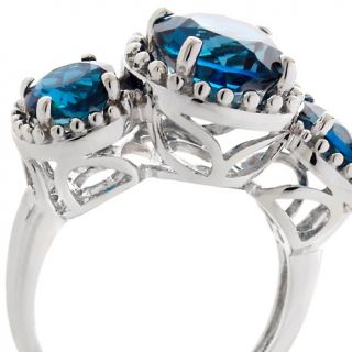 Jewelry Rings Gemstone Rarities 4.25ct London Blue Topaz 3 Stone