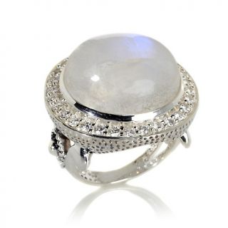 204 723 cl by design sterling silver moonstone and cz round ring