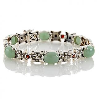 190 444 tashi marcasite jade and garnet sterling silver 7 1 2 bracelet