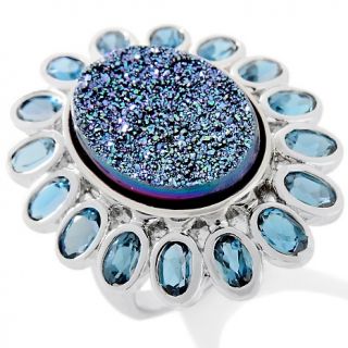  drusy and london blue topaz sterling silver ring rating 194 $ 53 97