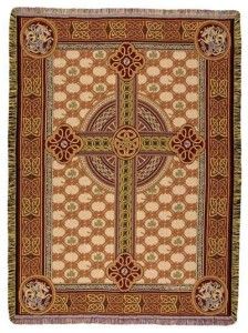 Celtic Cross Christian Tapestry Throw Blanket Afghan