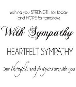 New Mini Acrylic Rubber Stamp Sympathy Words 4 Different Strength Hope
