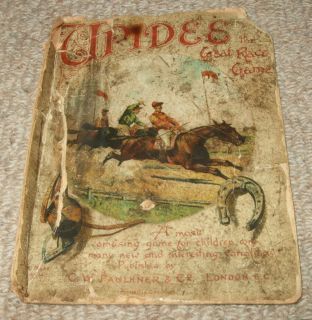 Antique 1890s Upidee Great Horse Race Game C w Faulkner