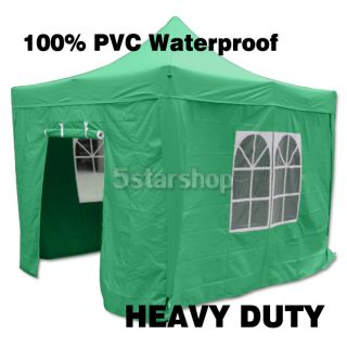 100 PVC Waterproof Green 10x10 Pop Up Canopy Folding Party Tent Gazebo