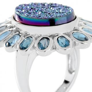 Sima K Cassiopeia Drusy and London Blue Topaz Sterling Silver Ring at
