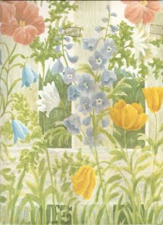 Fence Picket Flower Poppy Daisy Wallpaper Border 24 inches Tall White