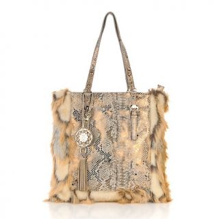 207 939 sharif snake embossed leather tote with faux fur rating 1 $