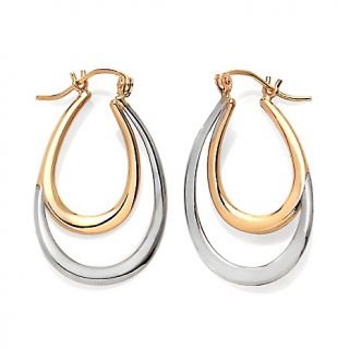 Michael Anthony Jewelry® 14K Gold 2 Tone Polished Double Oval Flat
