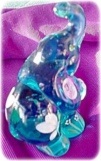 Fenton Blue Glass Elephant Butterfly Minuet HP Signed
