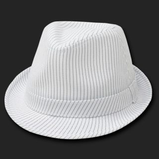 White Pinstripe Woven Fedora Hat Hats Fedoras Size L XL