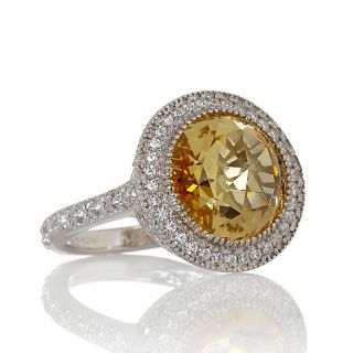 Jean Dousset Absolute Round Canary and Pavé Ring