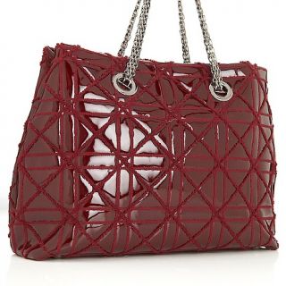 Big Buddha Perry Quilted Patent Tote with Chain Handles