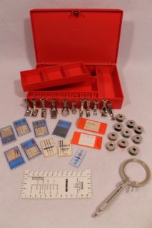 Bernina 830 Record Presser Feet Old Style Red Case Sewing Accessories