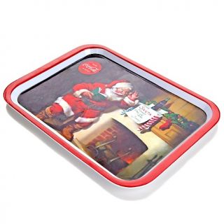 223 413 coca cola coca cola serving tray with santa and fireplace