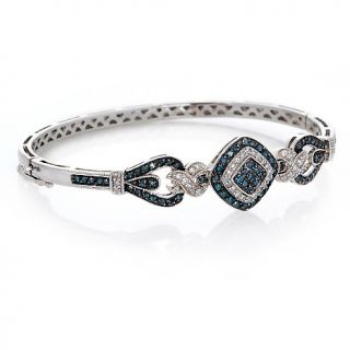 203 964 99ct blue and white diamond sterling silver art deco 7 bangle