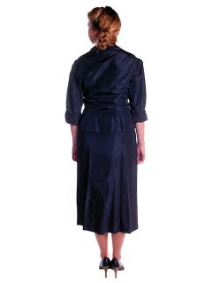 Vintage Parnes Feinstein Changeable Silk Taffeta Dress Jacket 1940s 39